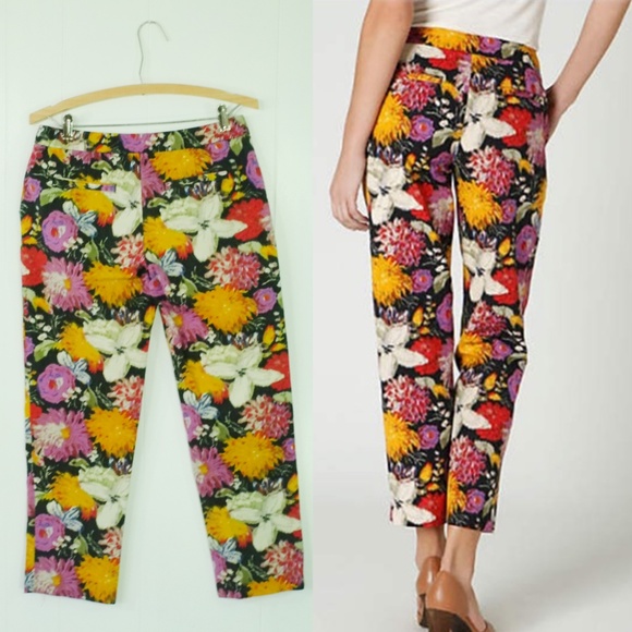 Anthropologie Elevenses Floral Tropica Crop Pant - Picture 3 of 7